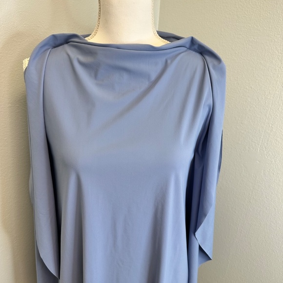 M2057 by Maria Pinto Lilac Tunic Mock Neck Cape Sleeve Dress size Small - Picture 4 of 8